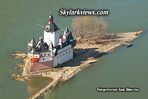 ship shape fortress on an island in the Rhine river